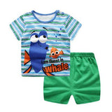 Casual Toddler Sports Clothes Plaid Tee  T Shirts + Shorts