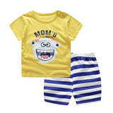 Casual Toddler Sports Clothes Plaid Tee  T Shirts + Shorts