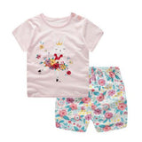 Casual Toddler Sports Clothes Plaid Tee  T Shirts + Shorts