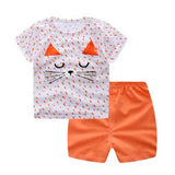 Casual Toddler Sports Clothes Plaid Tee  T Shirts + Shorts