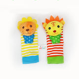 Lion Elephant Animal Hand Rattle And Foot Socks 0-24 Months