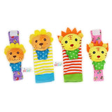 Lion Elephant Animal Hand Rattle And Foot Socks 0-24 Months
