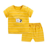 Yellow Srtiped Summer Baby Boy Sets Baby Girl Sets