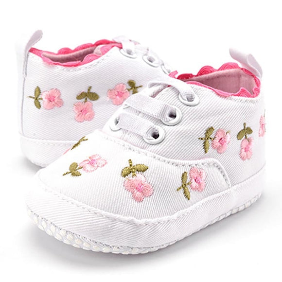 Baby Girl Shoes White Lace Floral