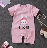 Pink Lovely Cartoon Summer Baby Boy Sets Baby Girl Sets
