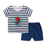 Stripe Spiderman Summer Baby Boy Sets Baby Girl Sets