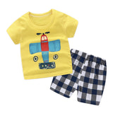 Yellow Plane Summer Baby Boy Sets Baby Girl Sets