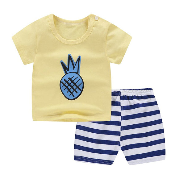 Yellow Pineaapple Summer Baby Boy Sets Baby Girl