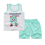 Cartoon Red Bus Summer Baby Boy Sets Baby Girl