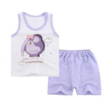 Cartoon Red Bus Summer Baby Boy Sets Baby Girl