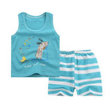 Cartoon Red Bus Summer Baby Boy Sets Baby Girl