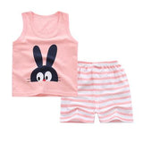 Cartoon Red Bus Summer Baby Boy Sets Baby Girl