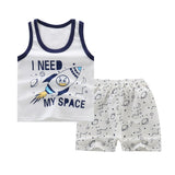 Pure Cotton Rocket Baby Girl Summer Vest Sets