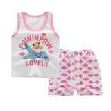Pure Cotton Rocket Baby Girl Summer Vest Sets