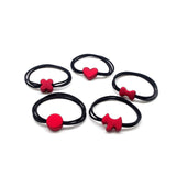 Cute Red Texture Elastic Rubber Hair Bands Girls